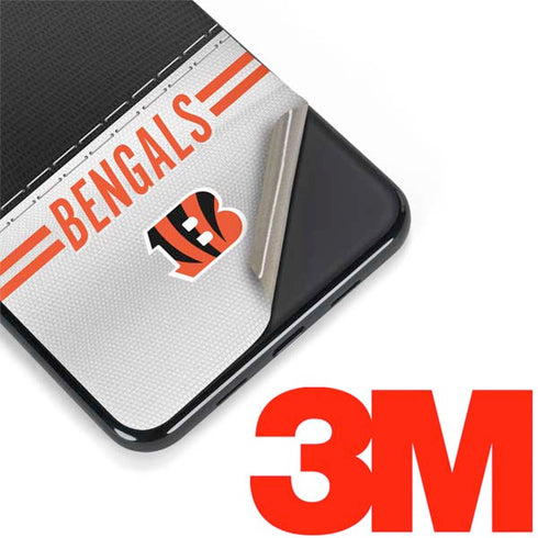 NFL Cincinnati Bengals White Striped Google Pixel 3a XL Skin
